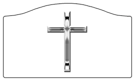 DASHELL-510-SL-WT Silver Single Cross White Background